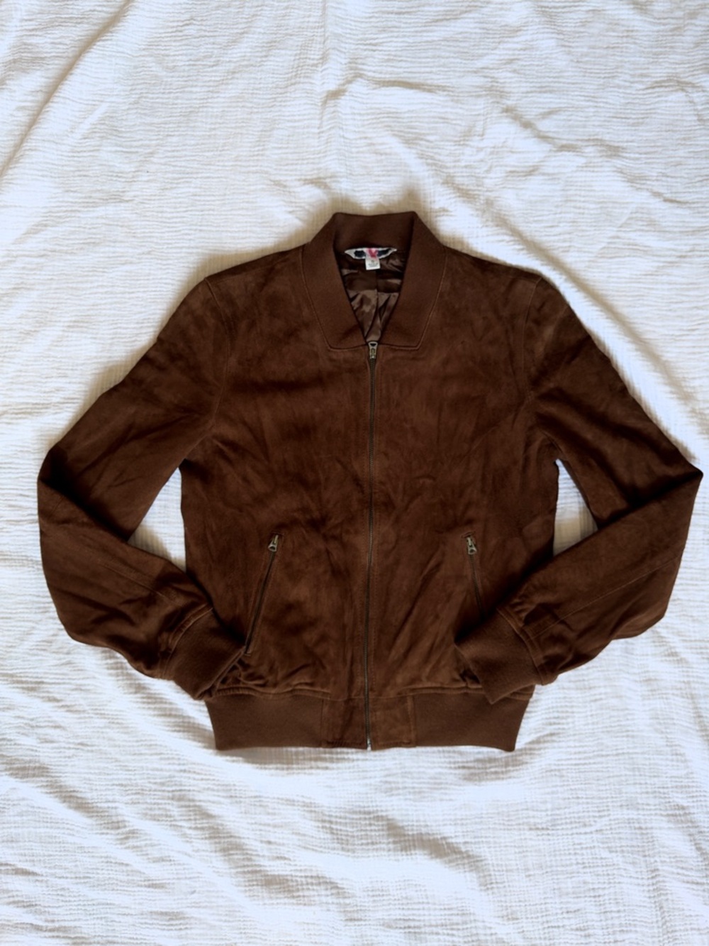 Vintage L.L. Bean Brown Suede Bomber Jacket - Picture 2 of 11